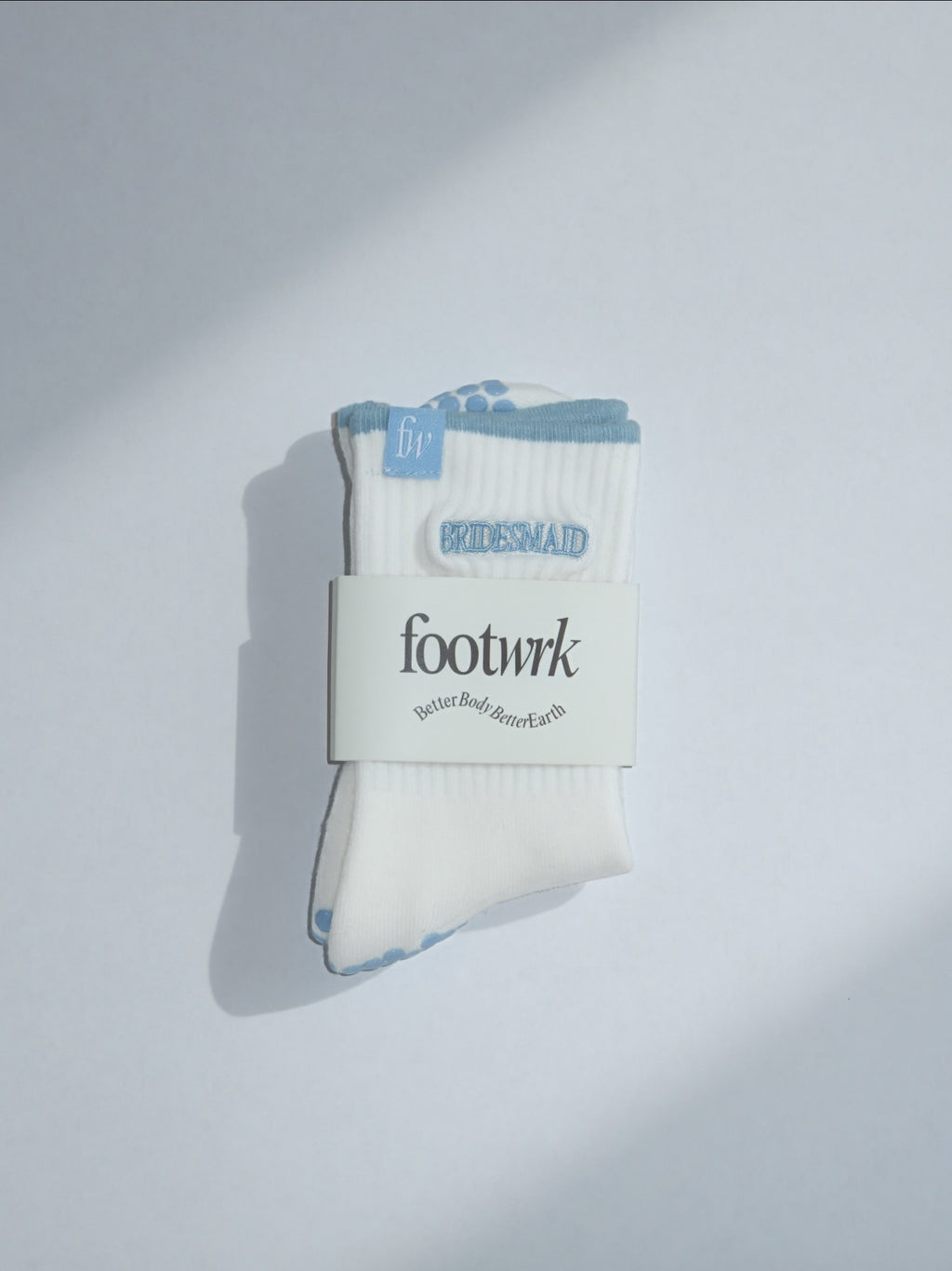Bridesmaid grip socks in Footwrk packaging