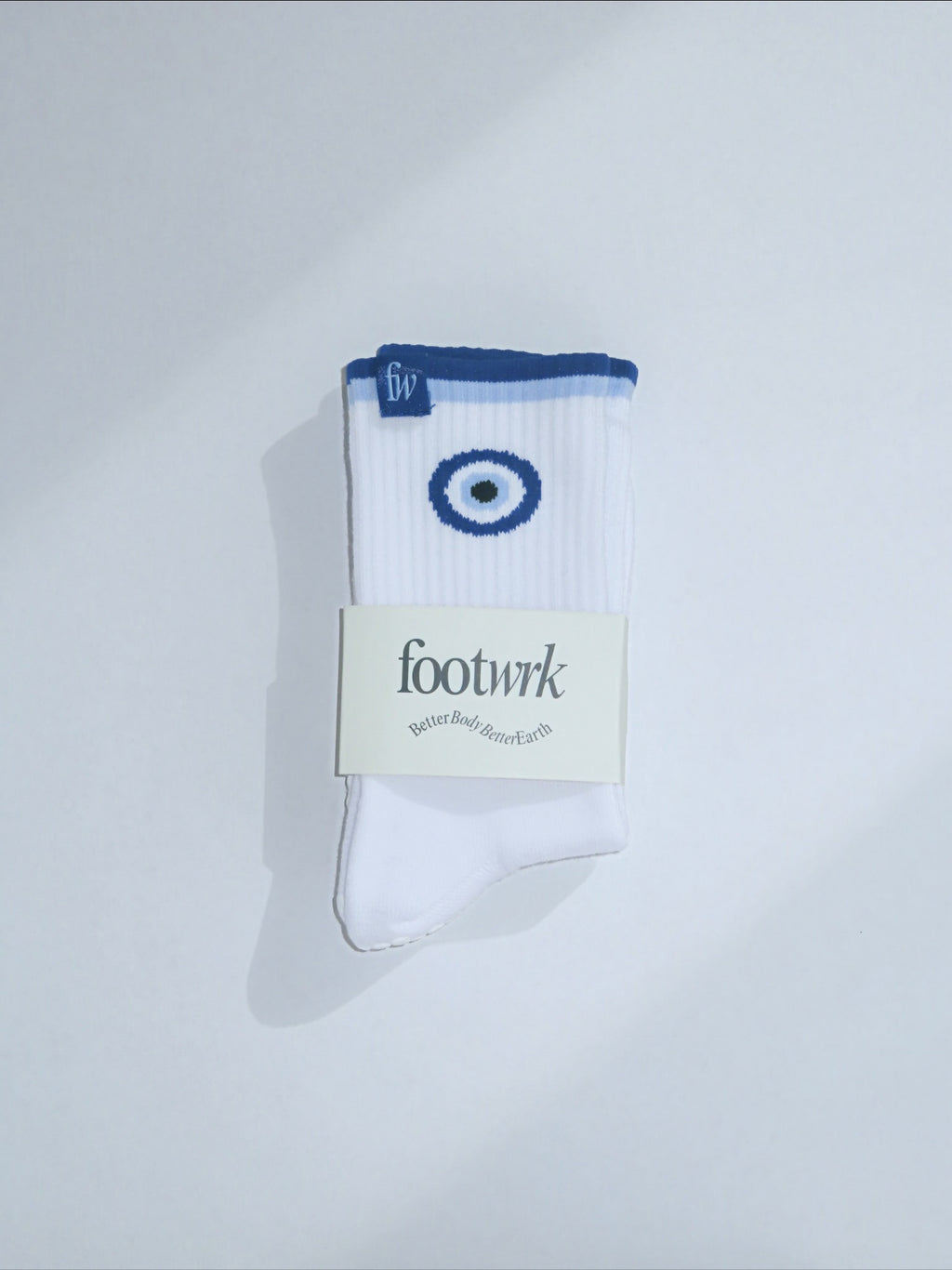 Evil Eye grip socks in Footwrk packaging